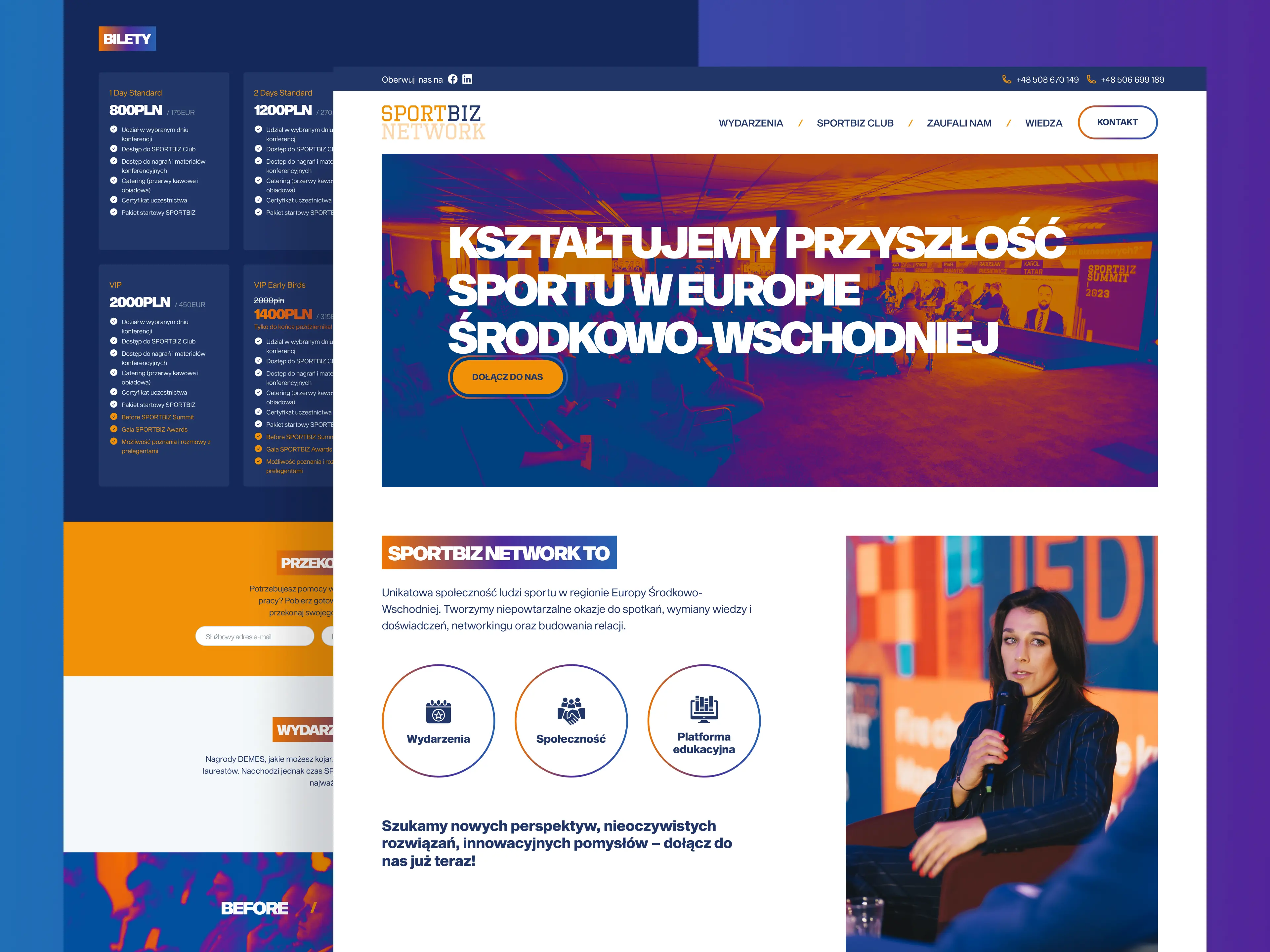 Sportbiz Network – strona wydarzeń zaprojektowana pod sprzedaż i komunikację – zdjęcie 4